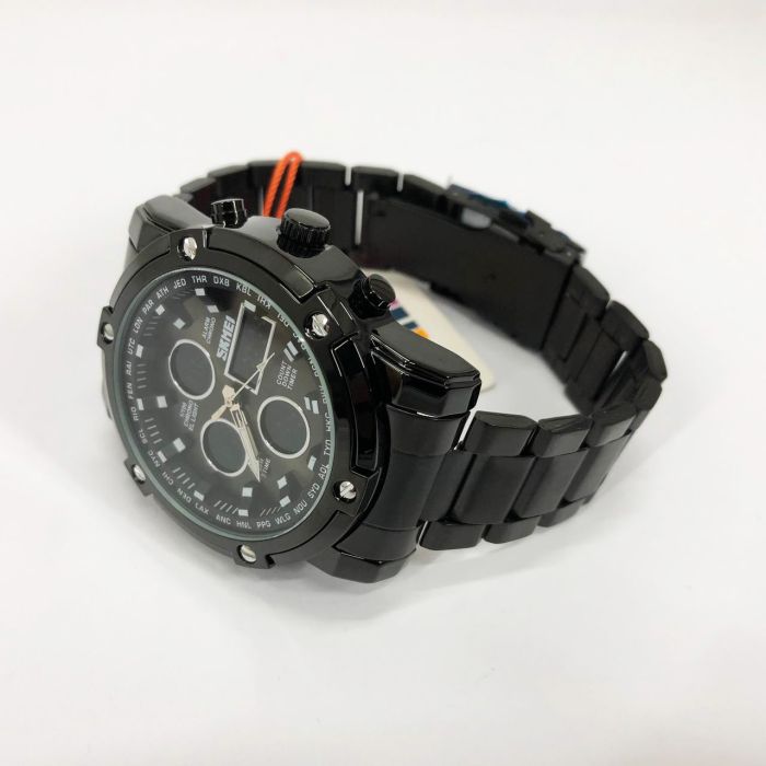 Часы наручные мужские SKMEI 1389BK BLACK, водонепроницаемые мужские часы. Цвет: черный