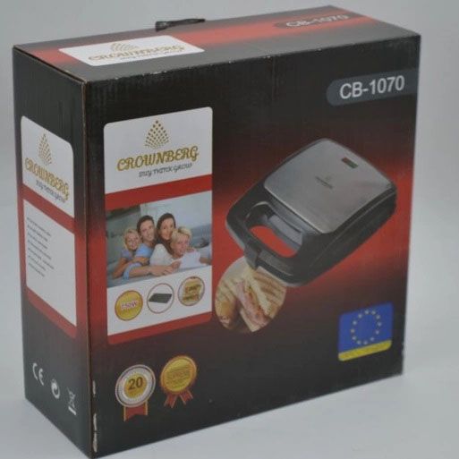 Сендвичница Crownberg CB-1070 С Решеткой Гриль, бутербродница, тостерница, бутербродница бытовая