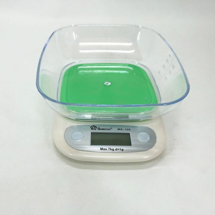 Весы кухонные DOMOTEC MS-125 Plastic, точные кухонные весы, весы для взвешивания продуктов. Цвет: зеленый