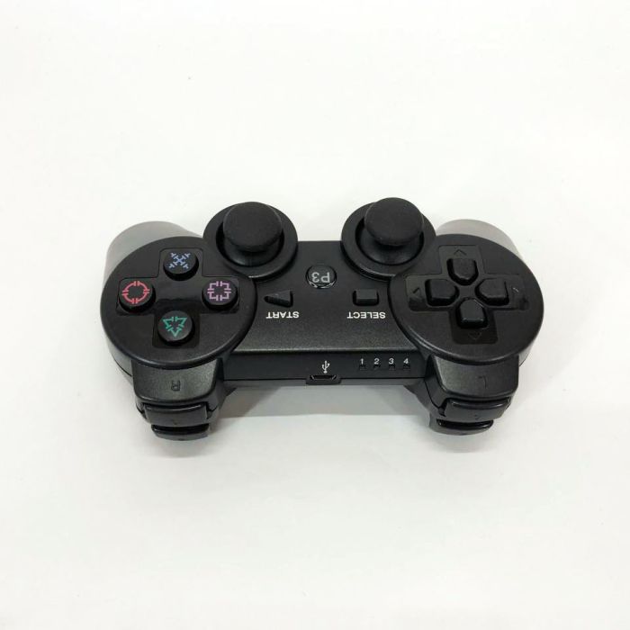 Игровой беспроводной геймпад Doubleshock PS3/PC аккумуляторный джойстик с функцией вибрации. Цвет: черный