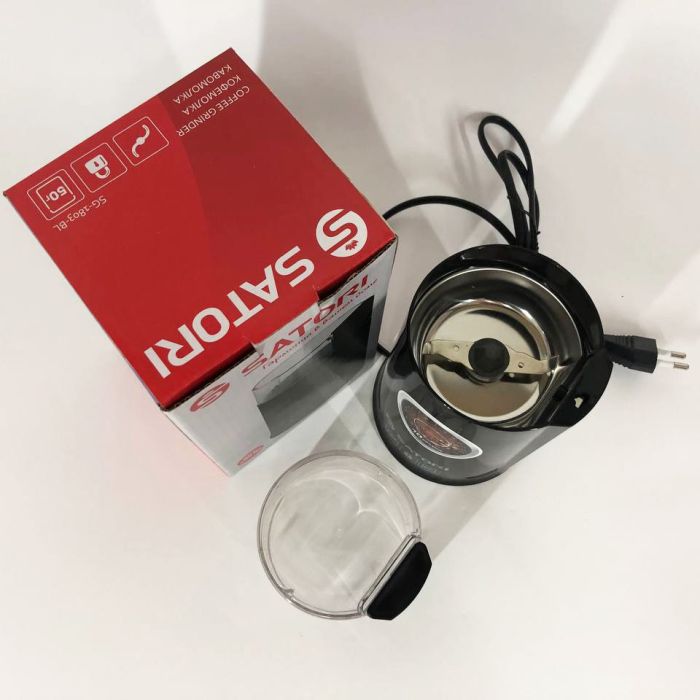 Электрическая кофемолка SATORI SG-1803-BL, кофемолка электрическая домашняя. Цвет: черный
