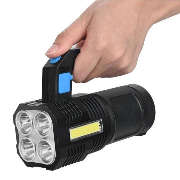 Фонарь светодиодный ручной переносной BL-X510-4LED+COB, светодиодный ручной аккумуляторный портативный