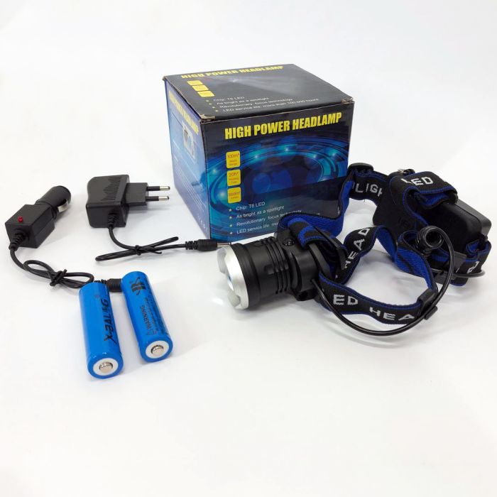 Налобный фонарь Bailong BL-T24-P50 аккумуляторный LED/Zoom 3 режима работы, фонарь на голову для рыбалки