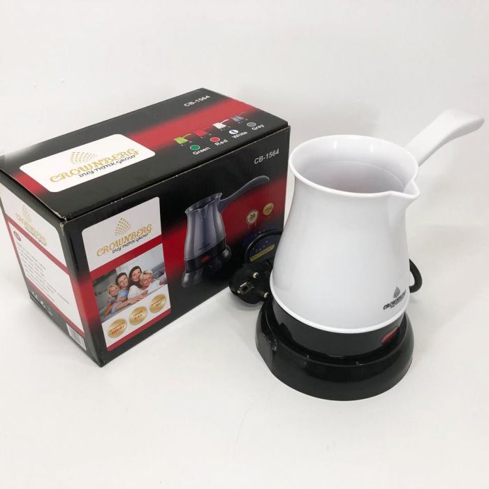 Турка электрическая кофеварка Crownberg CB-1564, электротурка для кофе, Электронная турка. Цвет: белый