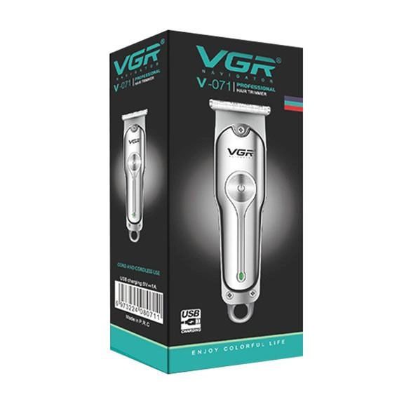 Машинка для стрижки волос аккумуляторная VGR V-071 триммер для бороды и усов, окантовочная машинка