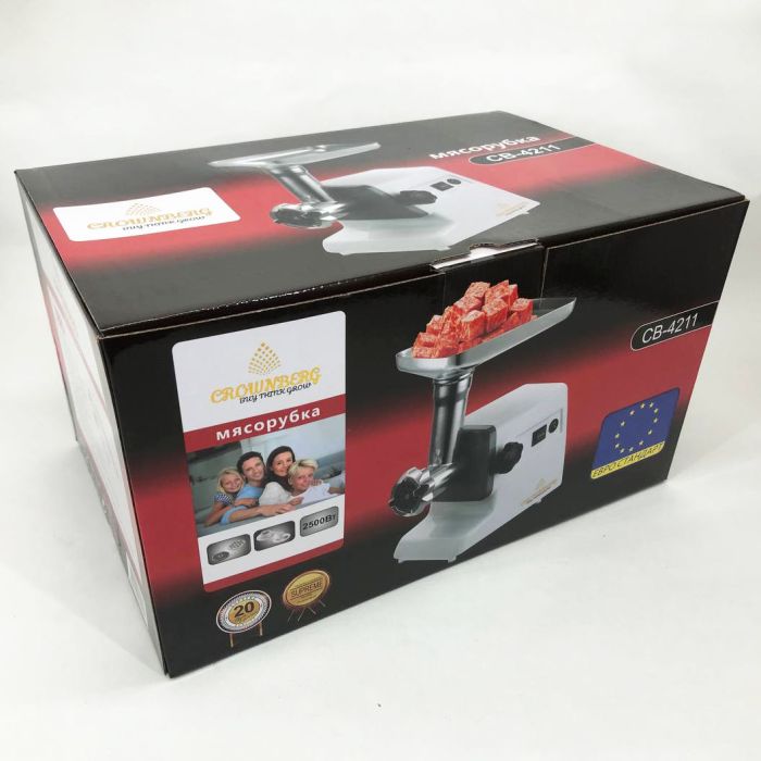 Электромясорубка Crownberg CB-4211, Мясорубка 2500ВТ, Мясорубка для дома, Мясорубка для томатов