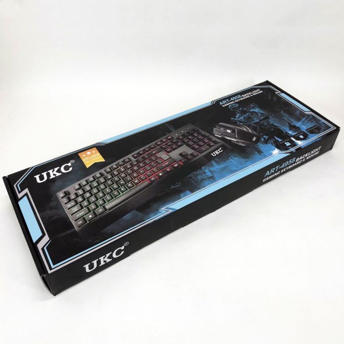 Клавиатура+мышка UKC с LED подсветкой от USB M-710, клавиатура игровая с подсветкой и мышкой