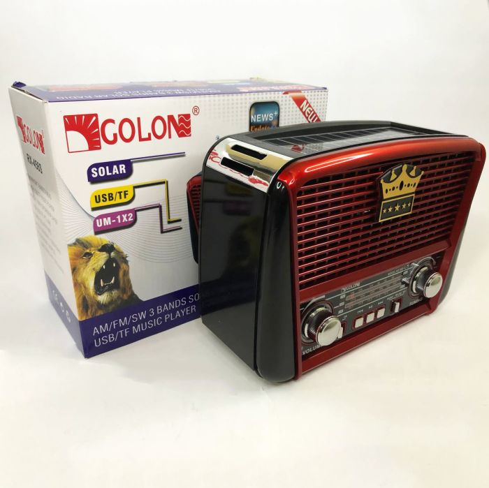 Радиоприёмник Golon RX-455S USB / аккумулятор солнечная панель, Радиоприемник с хорошим приемом для дачи