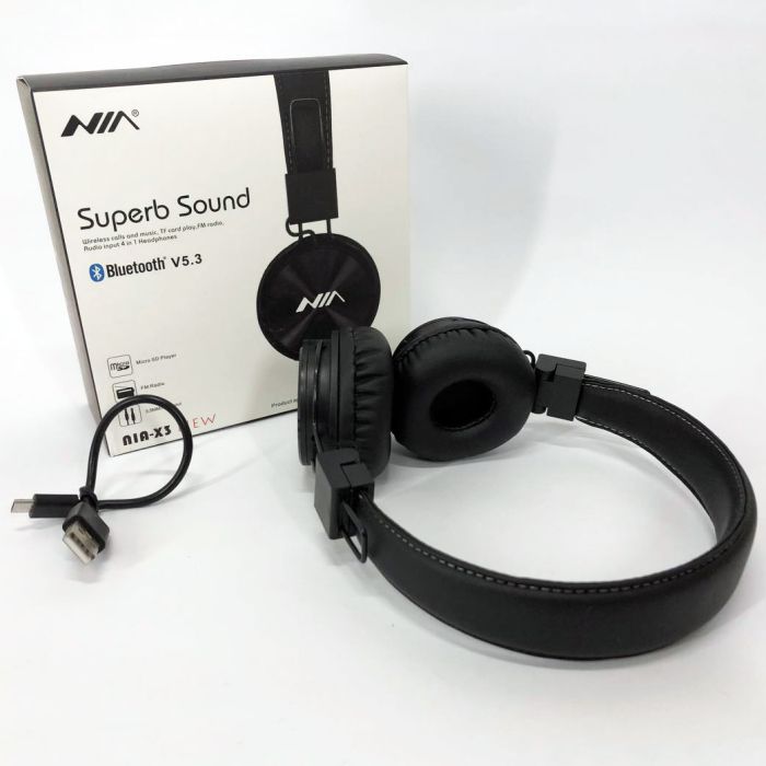 Беспроводные блютуз наушники для телефона и компьютера с микрофоном NIA X3, хорошие беспроводные наушники