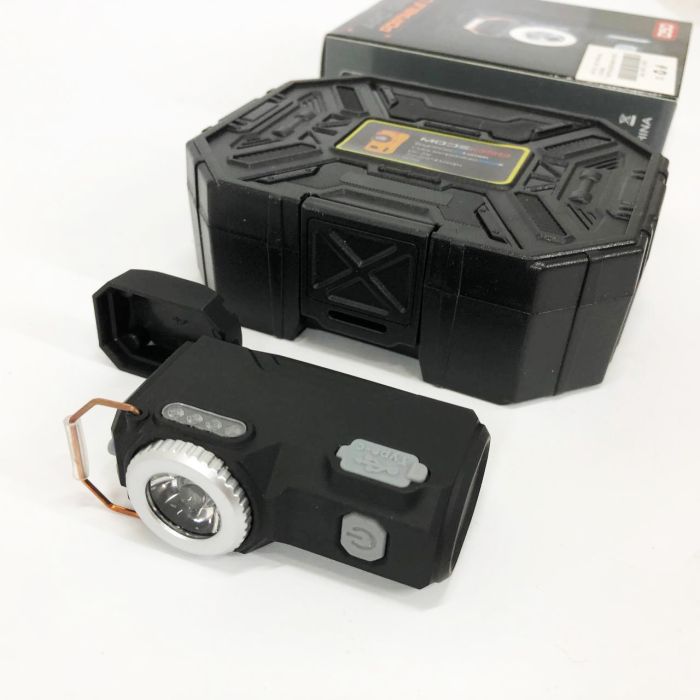 Многофункциональный армейский фонарь D50-SMD индикация заряда, зажигалка. Цвет: черный