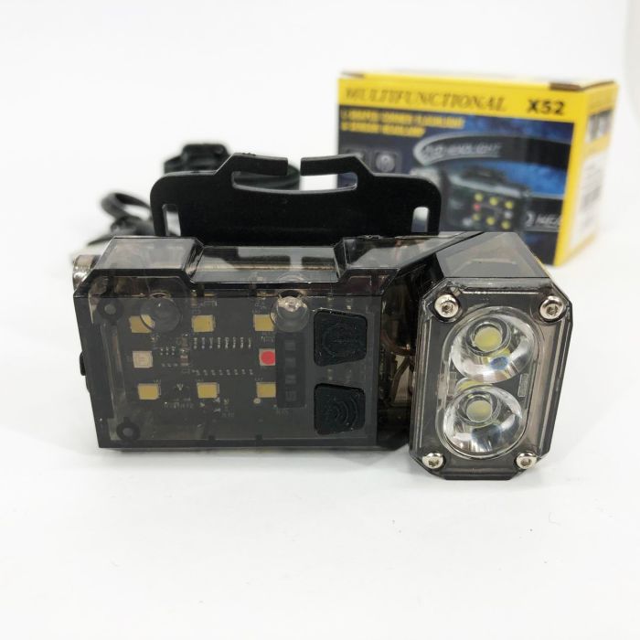 Налобный фонарь X52, 2LED+6SMD RGB, Фонарь на голову для бега, Фонарь на голову для рыбалки