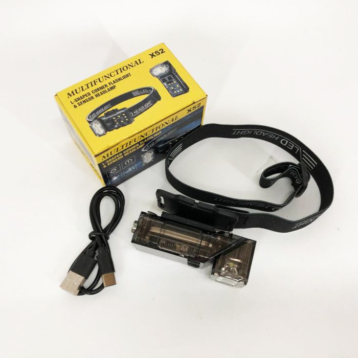 Налобный фонарь X52, 2LED+6SMD RGB, Фонарь на голову для бега, Фонарь на голову для рыбалки