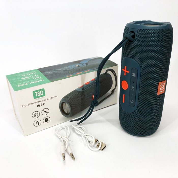 Портативная Bluetooth колонка TG341 со шнурком, Беспроводная колонка портативная мощная. Цвет: синий