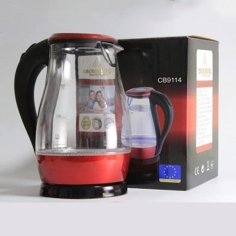 Электрочайник Crownberg CB-9114 1.7 Л Стеклянный Электрический Чайник Crownberg