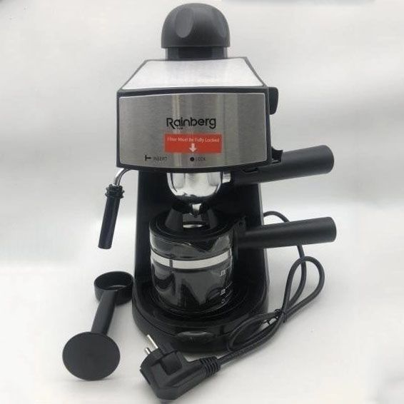 Кофемашина Rainberg RB-8111 кофеварка рожковая с капучинатором 2200W Espresso, маленькая кофемашина