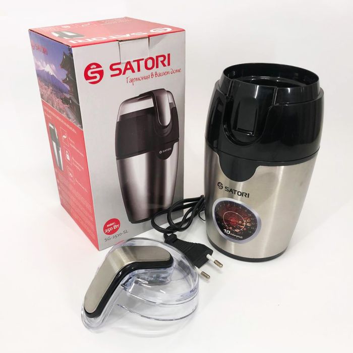Кофемолка SATORI SG-2510-SL, электрическая кофемолка измельчитель, кофемолка мощная, измельчитель зерен