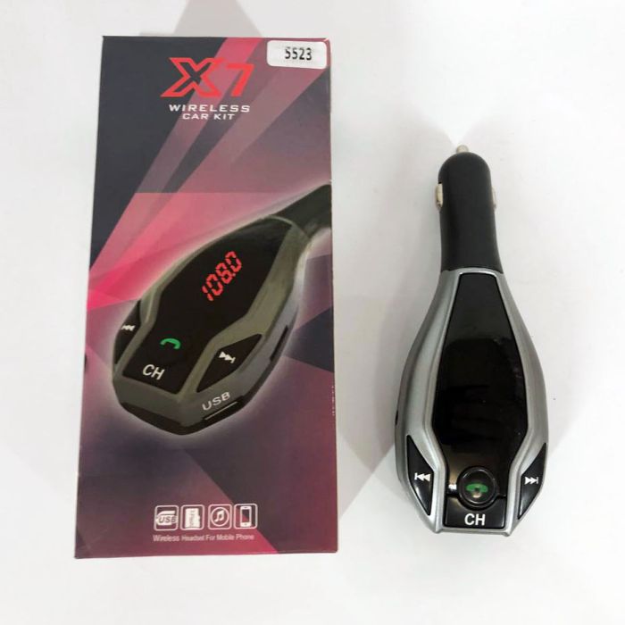 Автомобильный трансмиттер FM MOD. X7 BT модулятор Bluetooth Золотой, ФМ модулятор в машину. Цвет: серебро