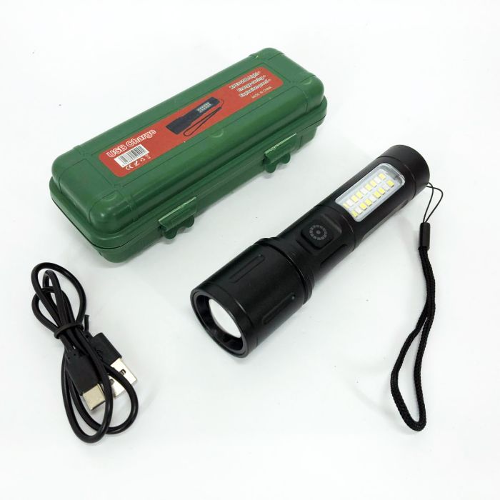 Карманный фонарик PLD-603 White с LED-лазером PM10-TG+18SMD (белый+красный), Лед фонарь переносной