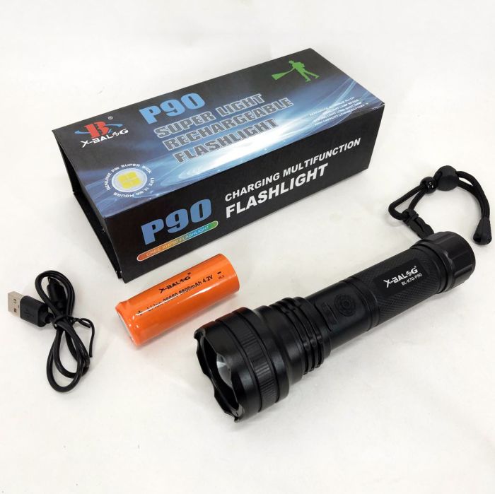 Фонарик ручной тактический Bailong BL-K70-P90, фонарик светодиодный для туриста, сверхмощный фонарик