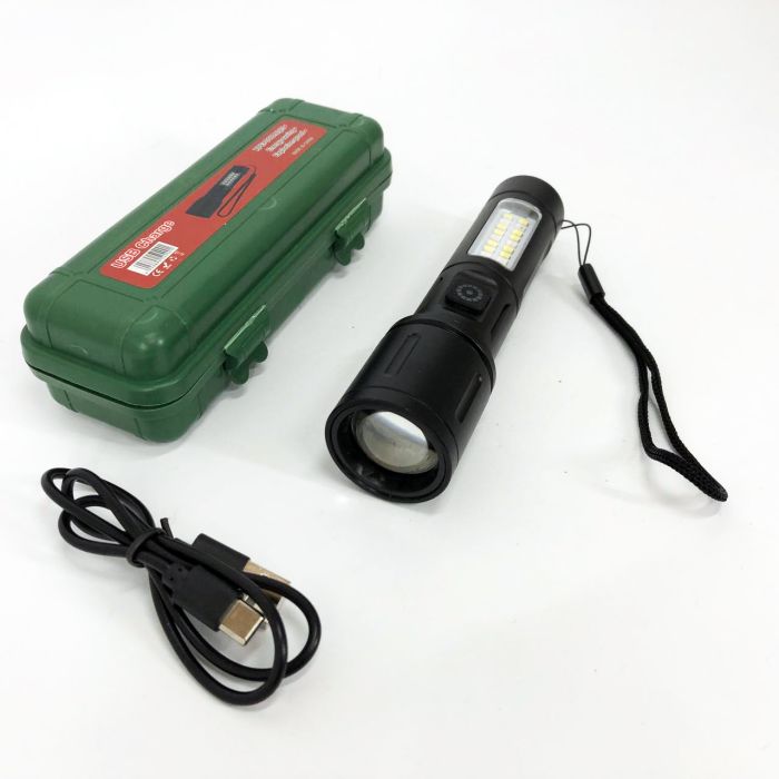 Карманный фонарик PLD-603 White с LED-лазером PM10-TG+18SMD (белый+красный), Лед фонарь переносной