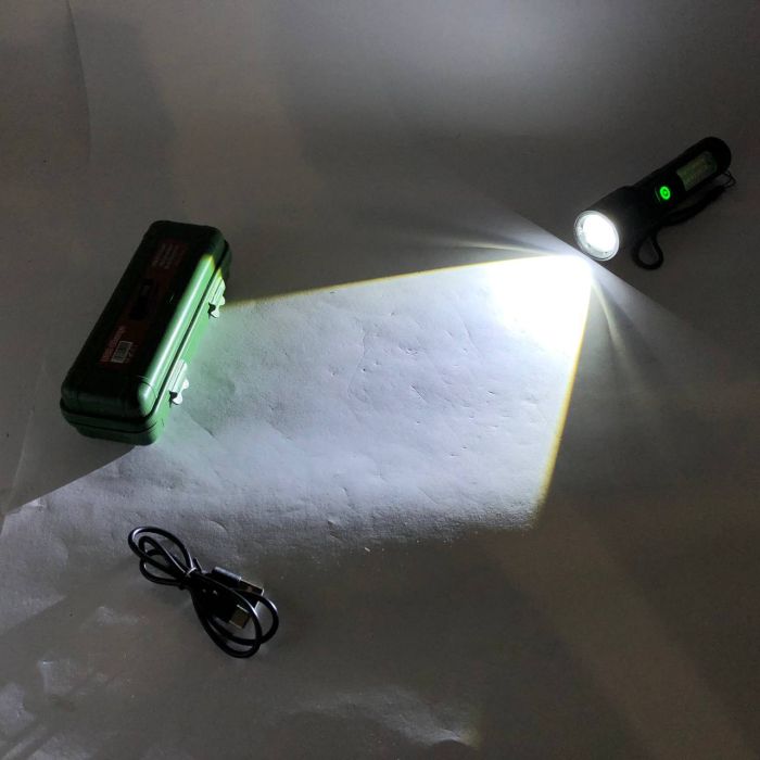 Карманный фонарик PLD-603 White с LED-лазером PM10-TG+18SMD (белый+красный), Лед фонарь переносной