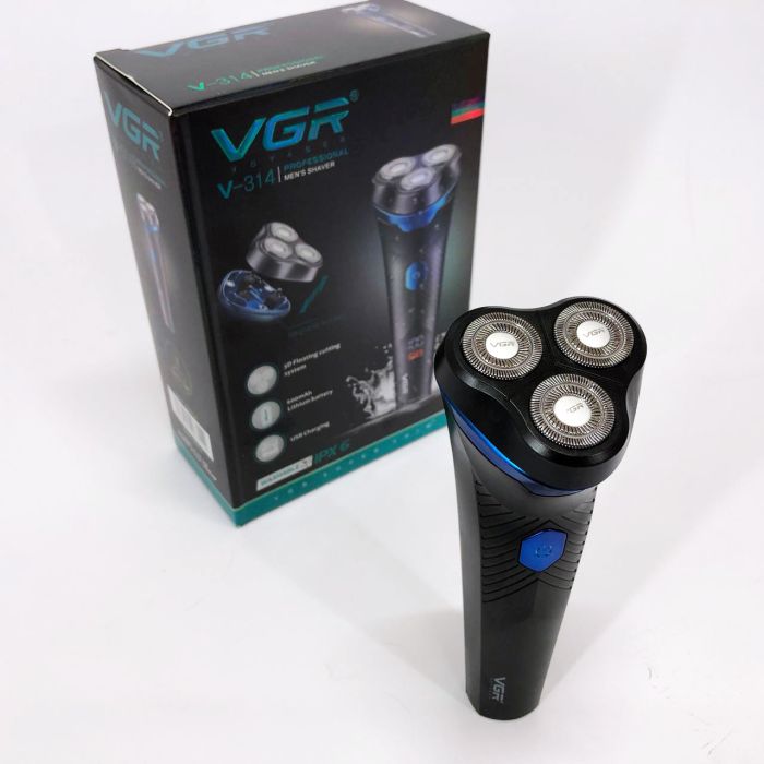 Электробритва VGR V-314 для мужчин, роторная для влажного и сухого бритья, машинка мужская для бритья