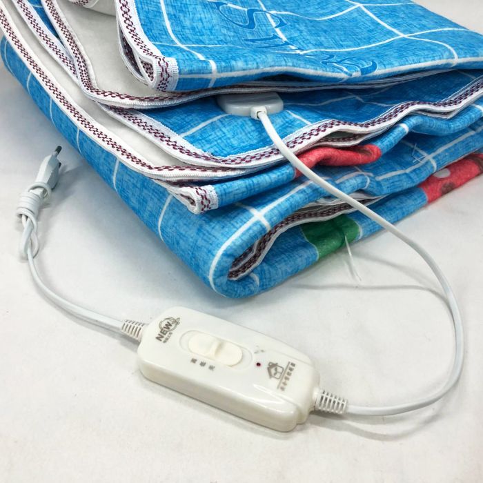 Электропростынь электрическая простынь с подогревом Electric Blanket 170х150см голубая клетка