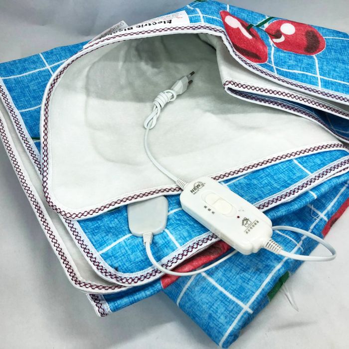 Электропростынь электрическая простынь с подогревом Electric Blanket 170х150см голубая клетка