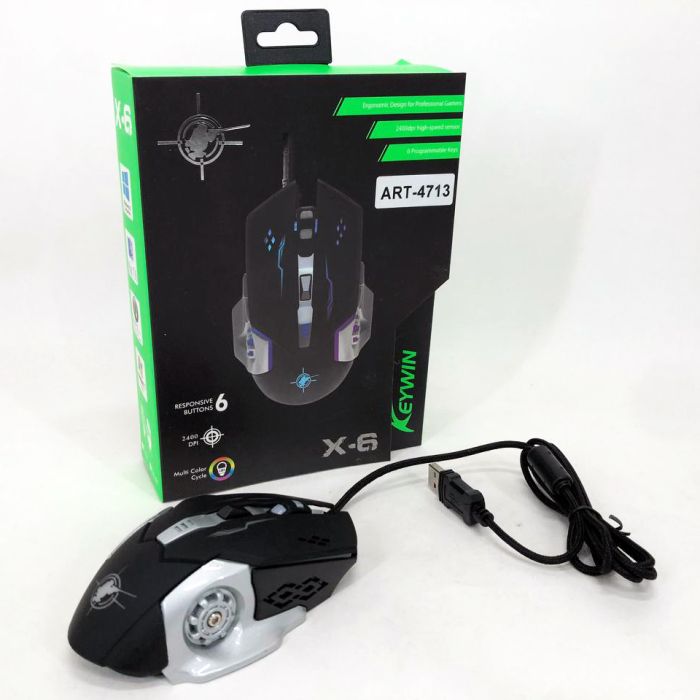 Игровая мышка с подсветкой Gaming Mouse X6 / Мышка для ноутбука / Проводная компьютерная мышь