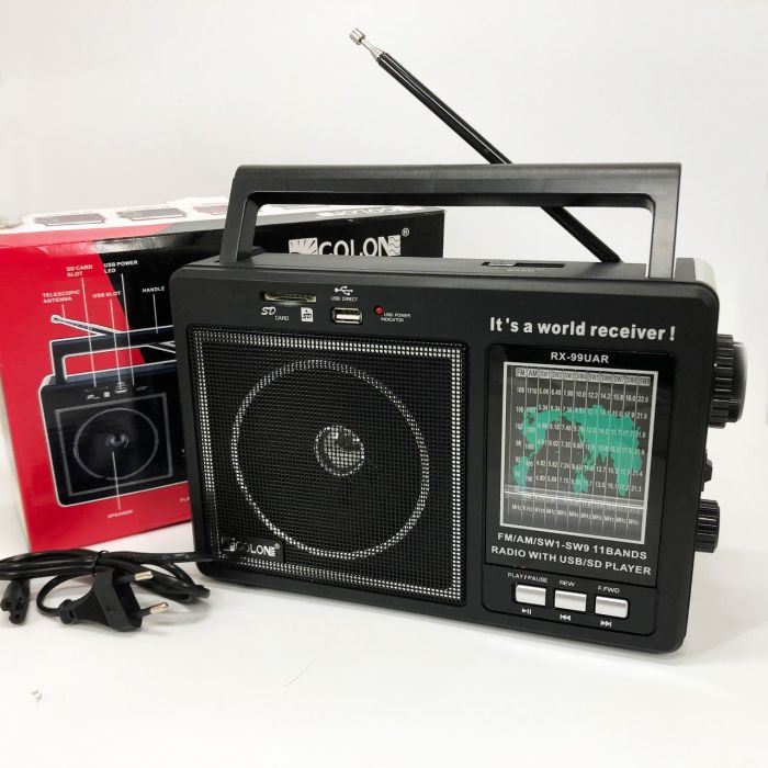 Портативный радиоприемник GOLON RX-99/3920 аккумуляторный FM/AM/SW с воспроизведением USB/MicroSD