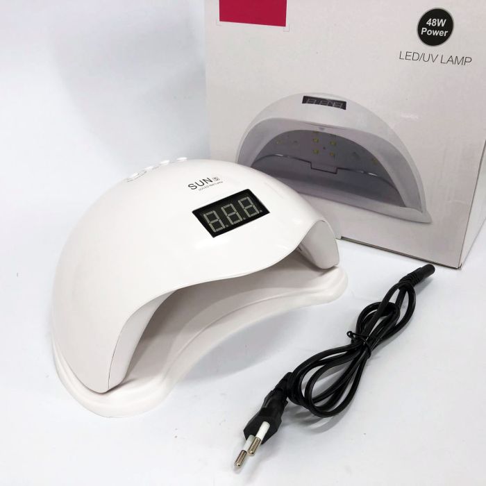 Лампа SUNUV SUN 5 PLUS 48W WHITE UV/LED для полимеризации, Профессиональная лампа для ногтей с таймером