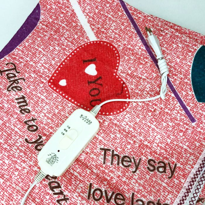 Электропростынь электрическая простынь с подогревом Electric Blanket 150х120см сердечка