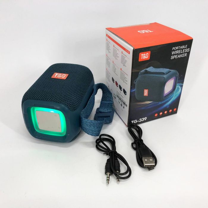 Портативная Bluetooth колонка TG339 5W с RGB подсветкой, Блютуз колонка для улицы. Цвет: синий