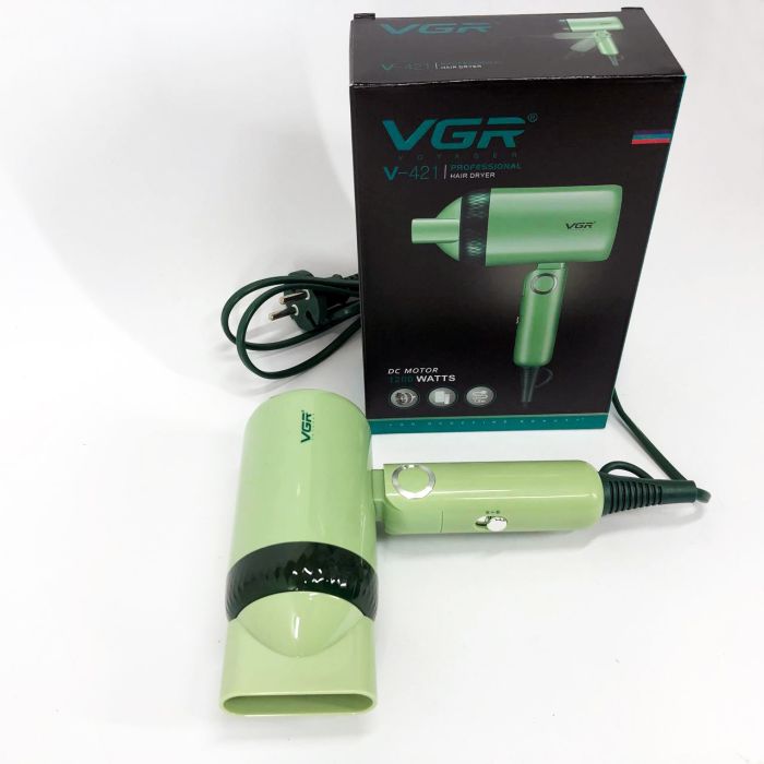 Дорожный складной фен VGR V-421 1200 Вт для сушки укладки волос электрофен, Фен для волос с режимами