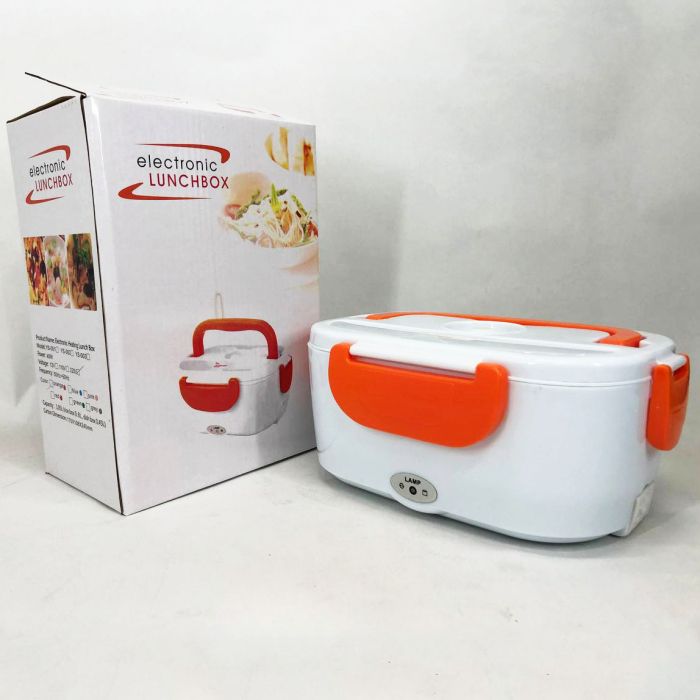 Ланч бокс электрический с подогревом Lunch Heater 220V Pro, контейнер для еды с отсеками. Цвет: оранжевый