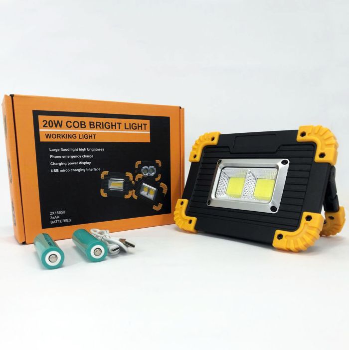 Прожектор светодиодный Фонарь L812-20W-2COB 1W power bank, светодиодные переносные прожекторы