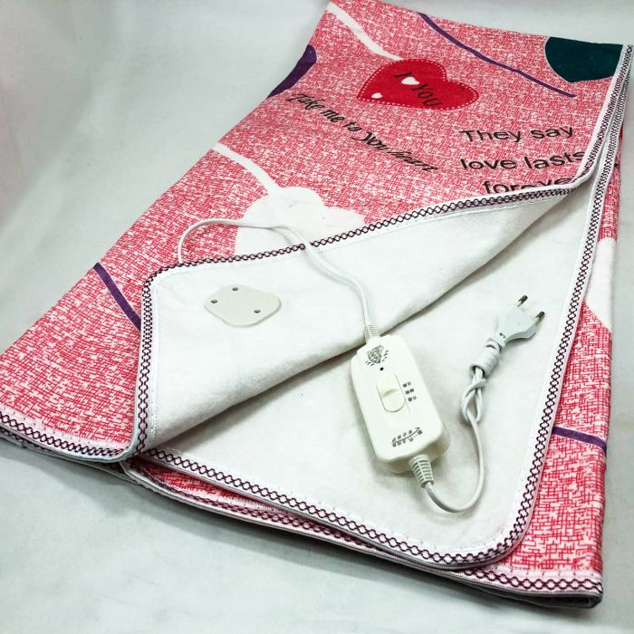Электропростынь электрическая простынь с подогревом Electric Blanket 170х150см сердечка