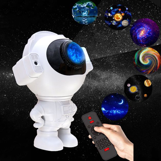 Звездный 3D проектор Astronaut Bluetooth с пультом, Проектор-ночник космонавт звездное небо в детскую
