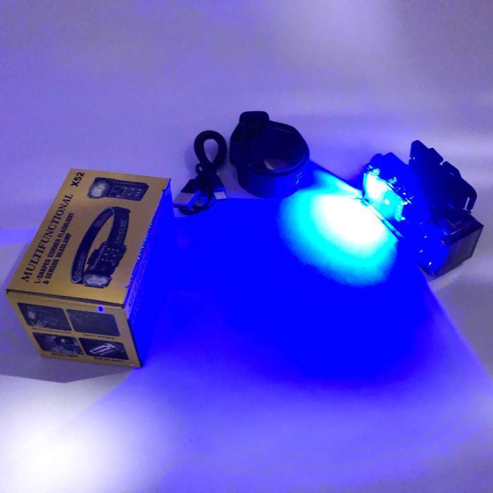 Налобный фонарь X52, 2LED+6SMD RGB, Фонарь на голову для бега, Фонарь на голову для рыбалки