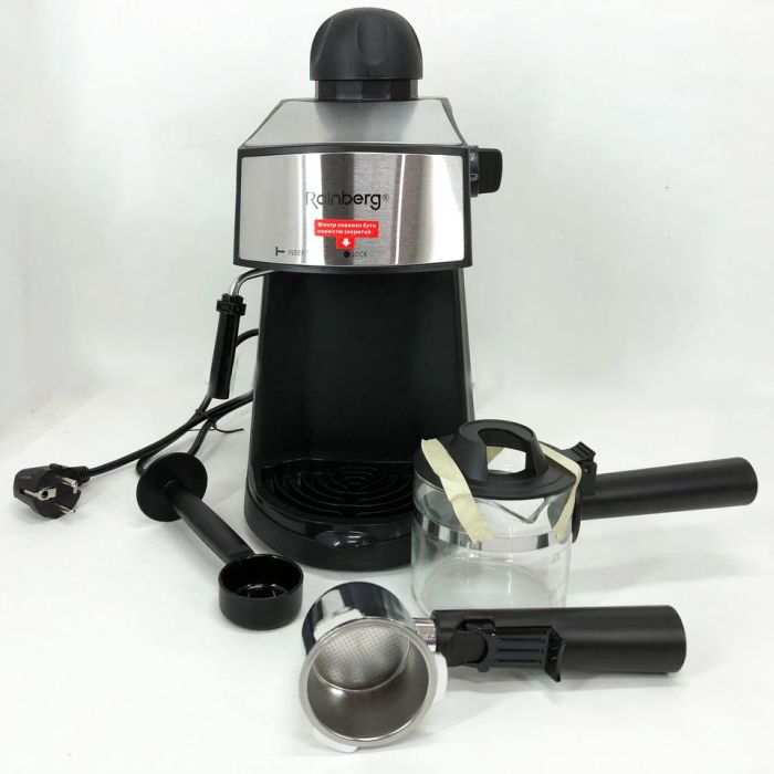 Кофемашина Rainberg RB-8111 кофеварка рожковая с капучинатором 2200W Espresso, маленькая кофемашина
