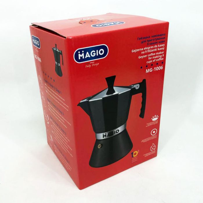 Гейзерная кофеварка Magio MG-1006 450 мл, гейзер для кофе, Кофеварка эспрессо для плиты