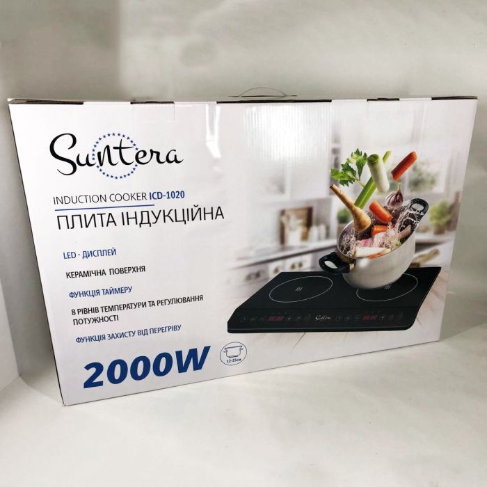 Электроплита большая индукционная инфракрасная Suntera ICD-1020 с LED дисплеем (2000 Вт)
