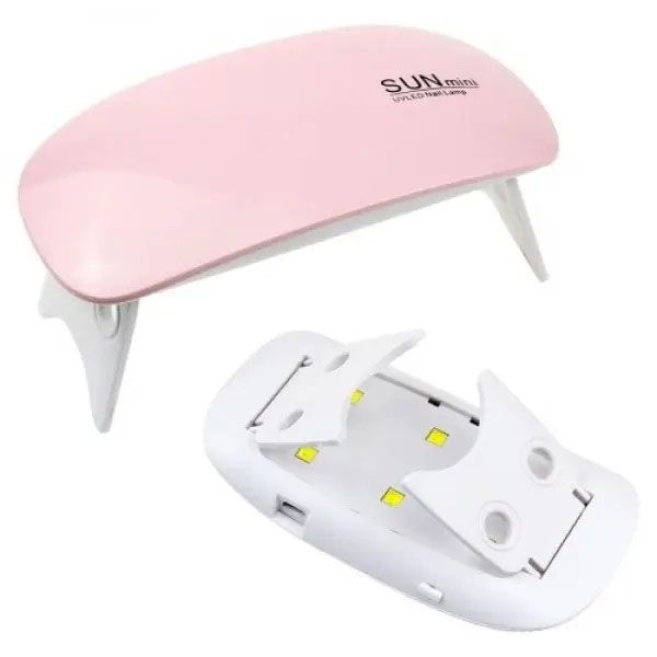 Лампа для сушки гель лаков 6W LED UF SUN mini, Лампа для сушки гель-лака дома. Цвет: розовый