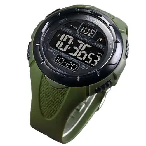 Часы наручные мужские SKMEI 1656GN ARMY GREEN, часы наручные электронные тактические. Цвет: зеленый