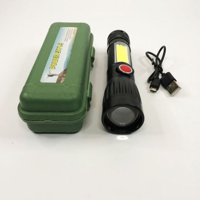 Фонарь ручной X-Balog BL-645S-XPE+COB, ЗУ microUSB, фонарик тактический аккумуляторный ручной