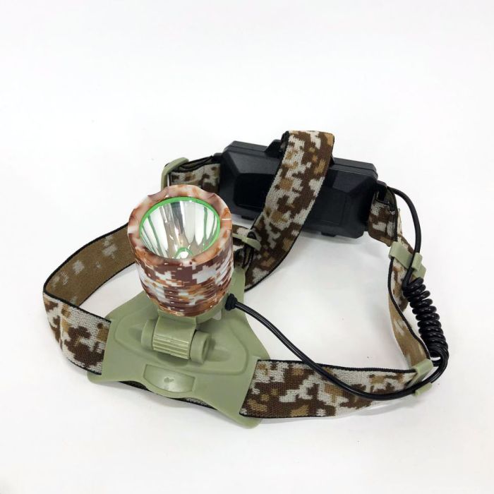 Фонарь налобный 2130-T6 Military, аккумуляторный 18650 х 2, zoom, зарядка micro USB, Головной фонарик
