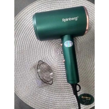 Фен Rainberg RB-2212 8800 W с регуляцией температуры и скорости для сушки и укладки волос. Цвет: зеленый