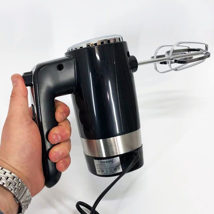 Миксер ручной Rainberg RB-2216 (5 скоростей, 2 насадки и подставка) 600W, мощный миксер блендер ручной