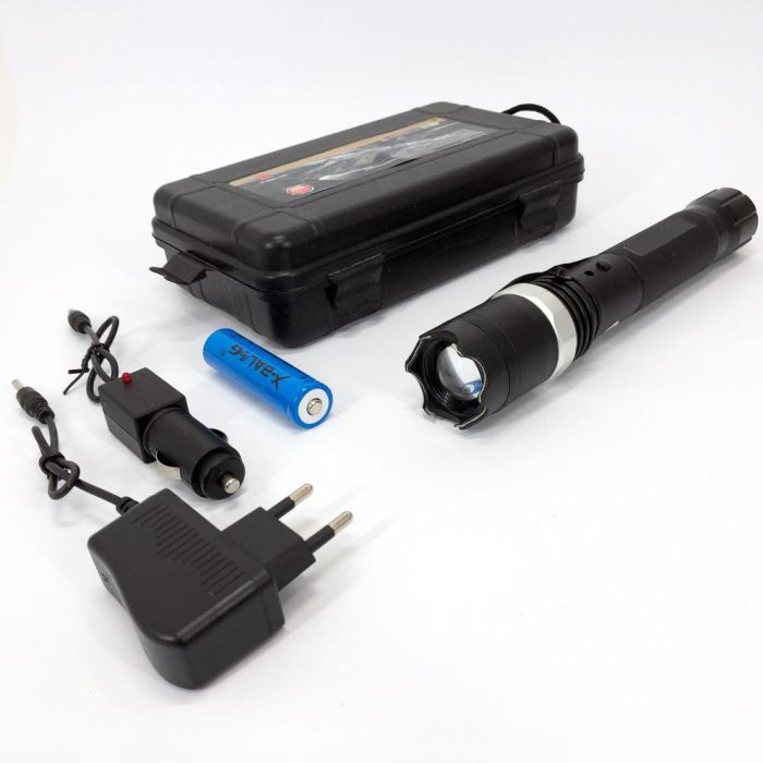 Светодиодный фонарь тактический Police BL-1104 ЗУ 220В + чехол, фонарь ручной тактический