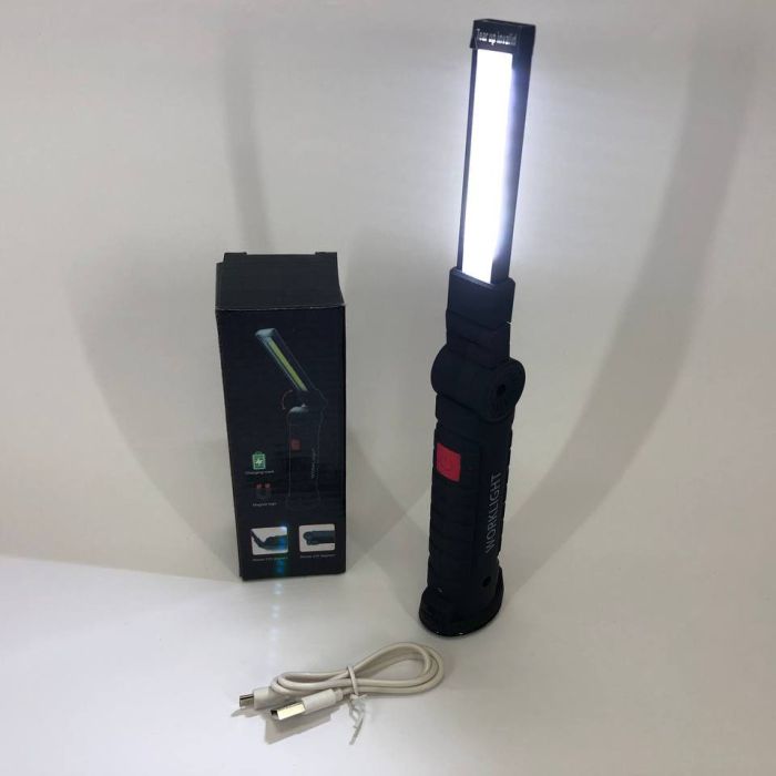 Светодиодный фонарь кемпинг W52 SMD + COB, красный + белый, магнит, крючок, кемпинговый складной фонарь